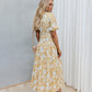 Xiranda Dress - Mustard Floral