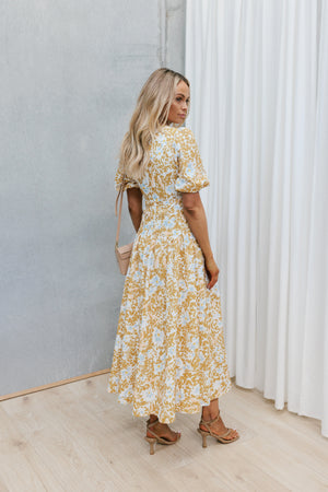 Xiranda Dress - Mustard Floral