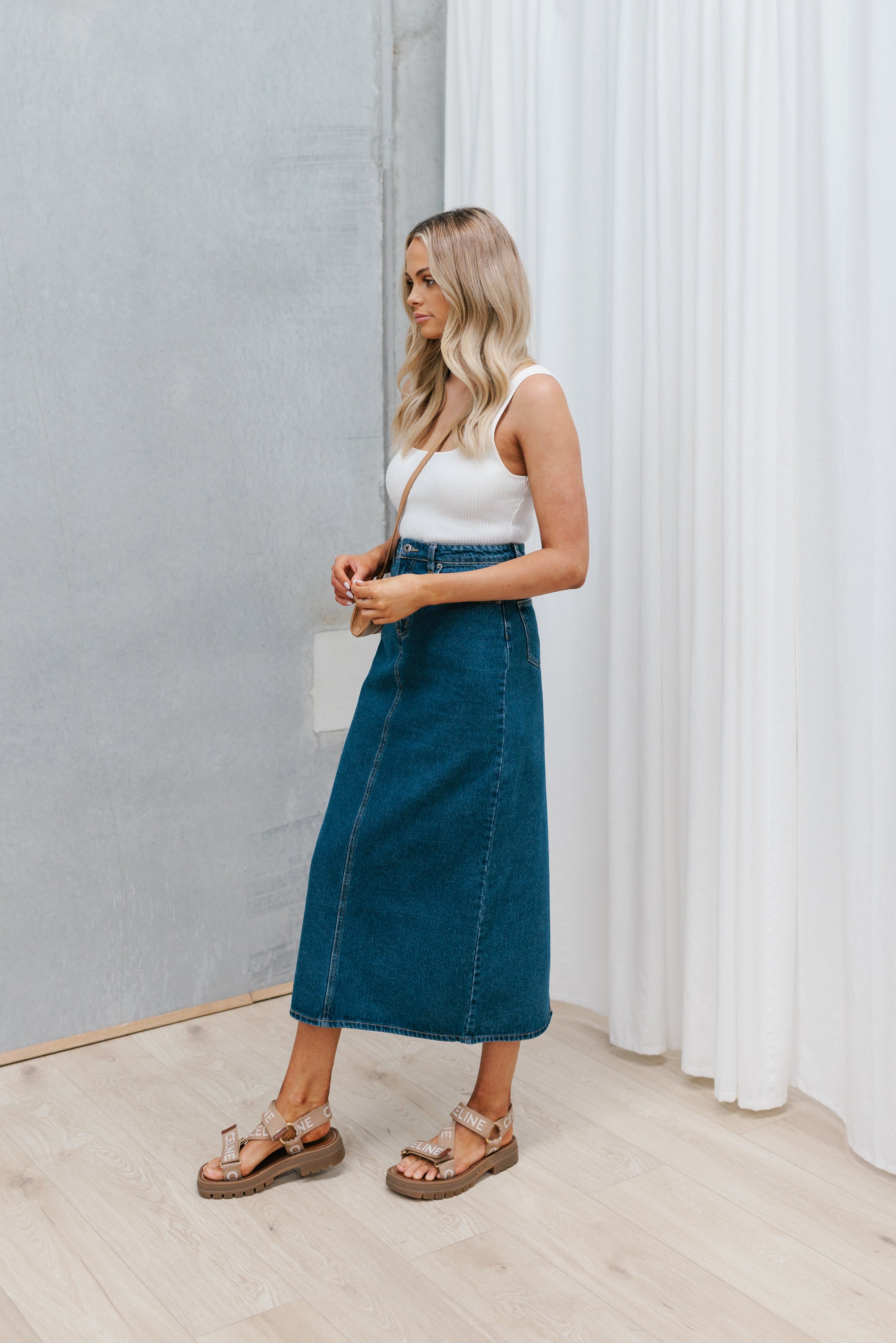 Yulia Skirt Classic Blue Denim