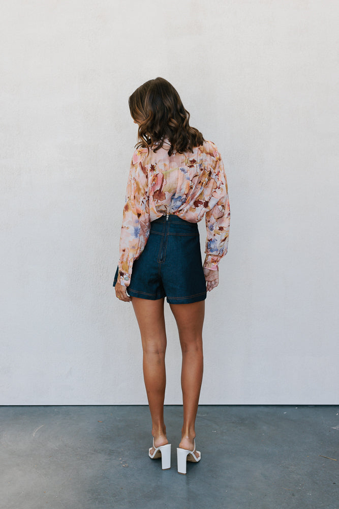 Naomie Shirt - Blush Watercolour Floral