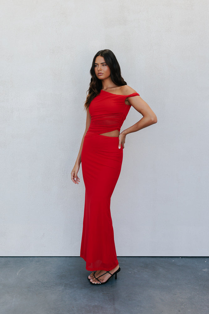 Karter Maxi Dress - Red Mesh
