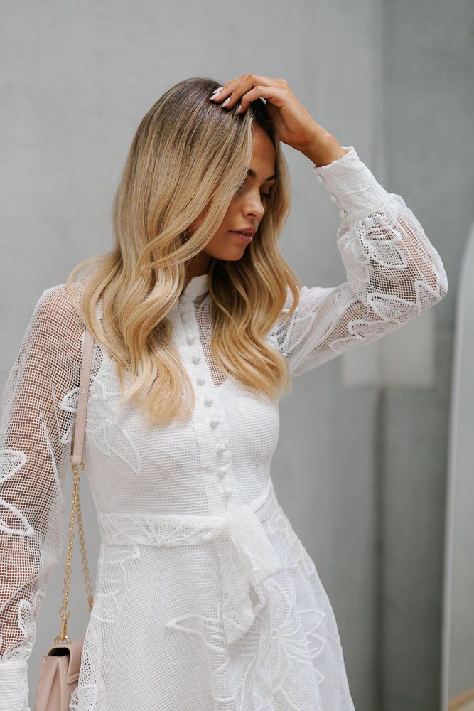 Olessa Dress - White Embroidery