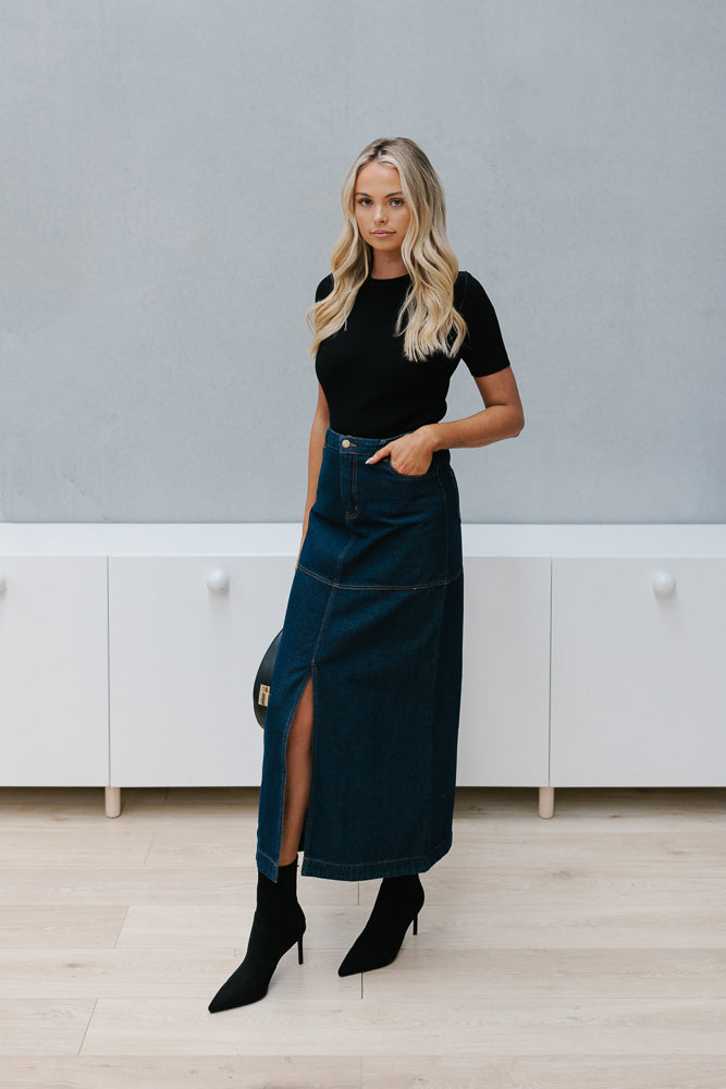 Hayden Skirt Indigo Denim