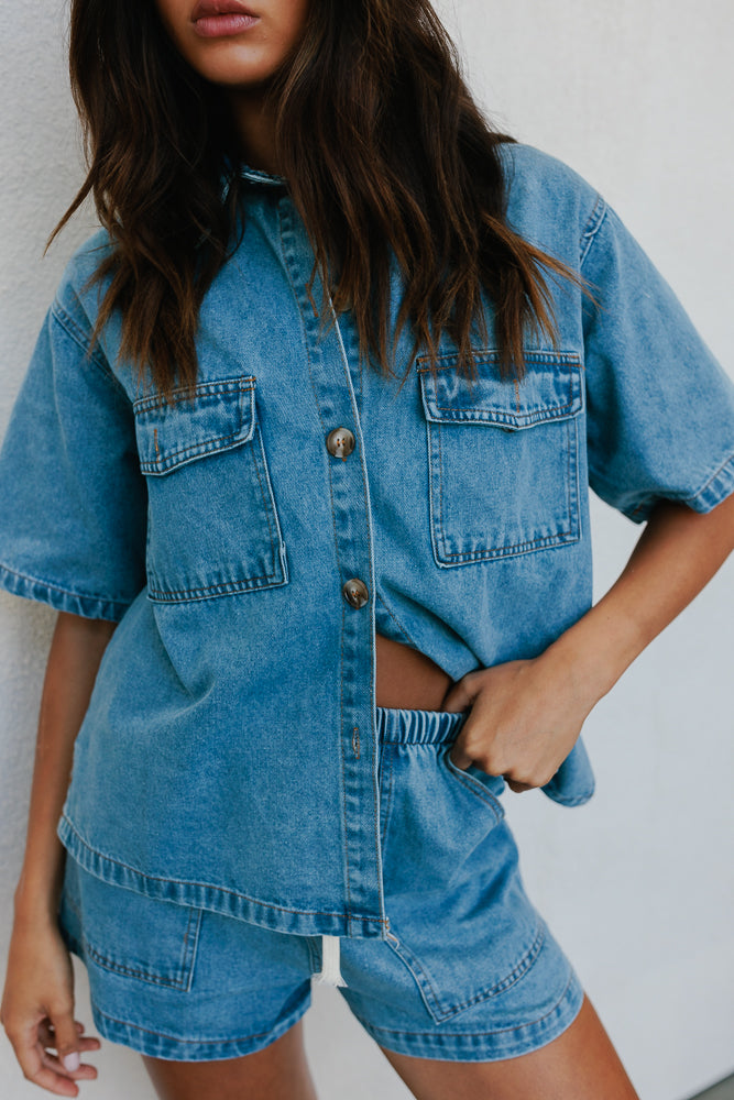 Brittanie Set - Mid Blue Denim