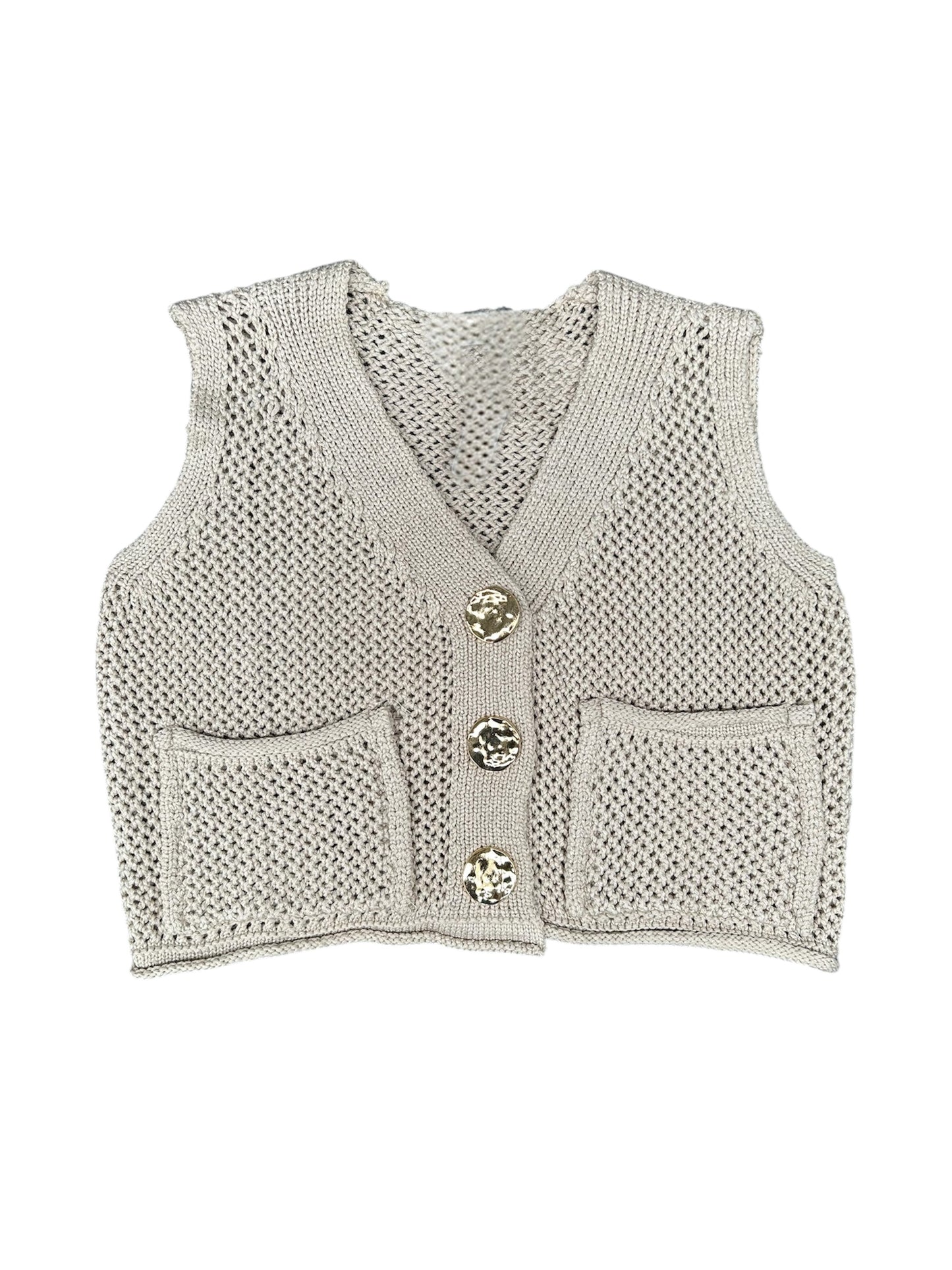 Rielle Knit Vest - Neutral Taupe