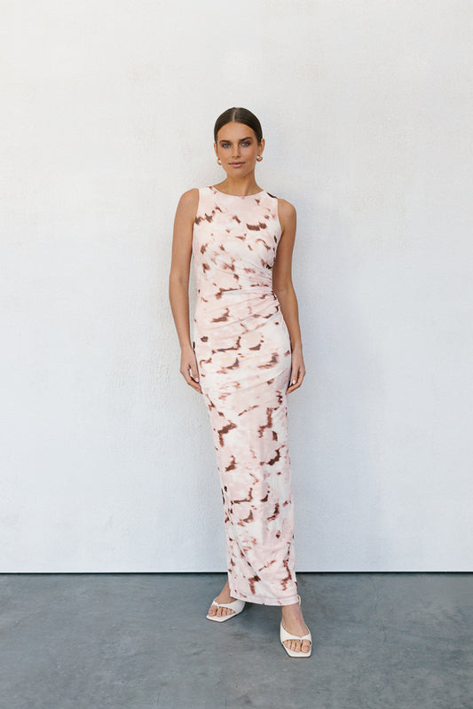 Kayla Maxi Dress - Pink Marble