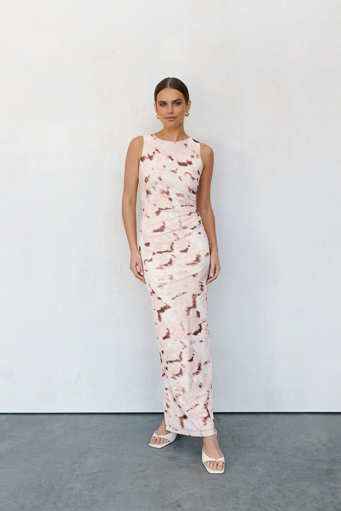 Kayla Maxi Dress Pink Marble