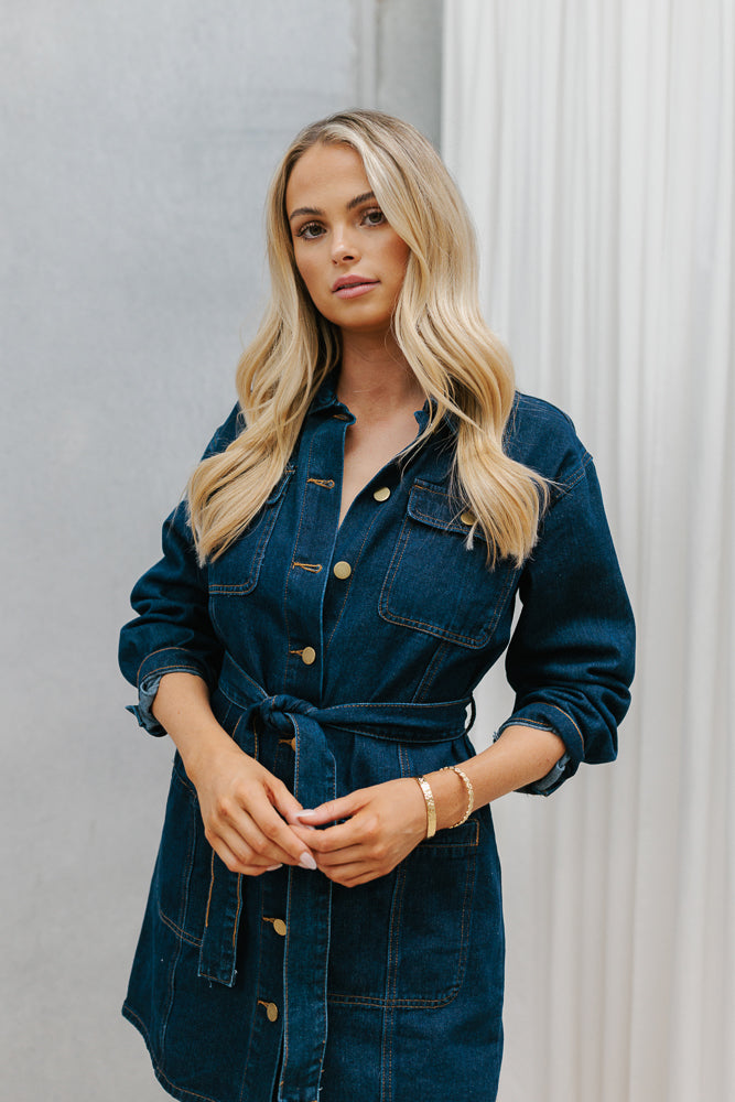 Promise Mini Dress - Indigo Denim