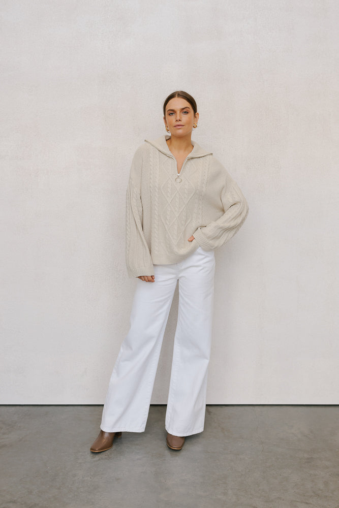 Jasmyn Jeans - White Denim