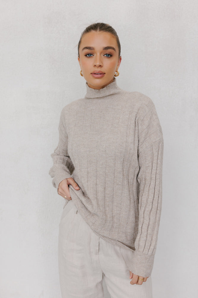 Remi Knit Beige Marle