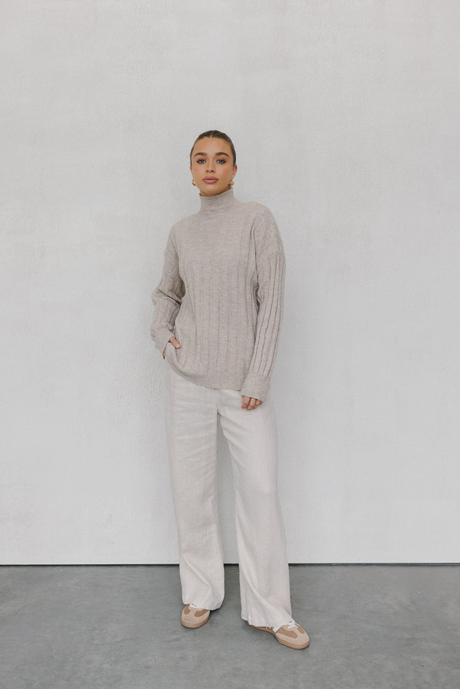 Remi Knit Beige Marle