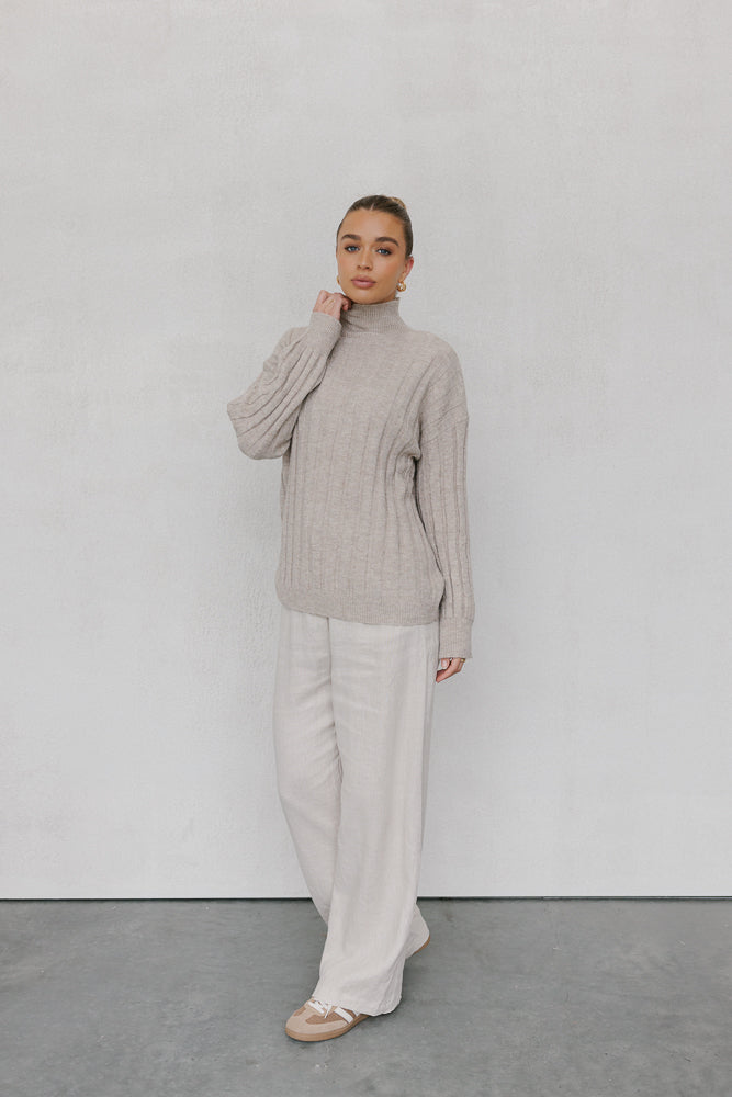Remi Knit Beige Marle