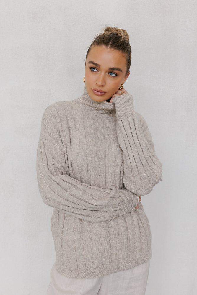 Remi Knit Beige Marle