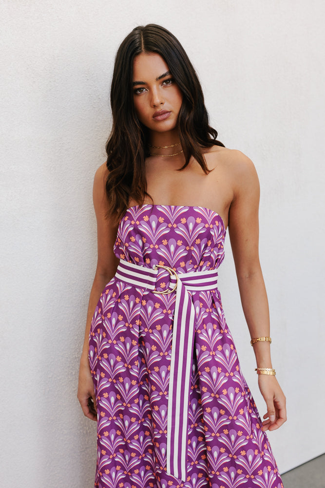 Renoir Dress Bloom Plum Print