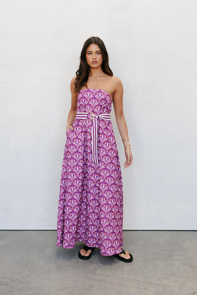 Renoir Dress Bloom Plum Print