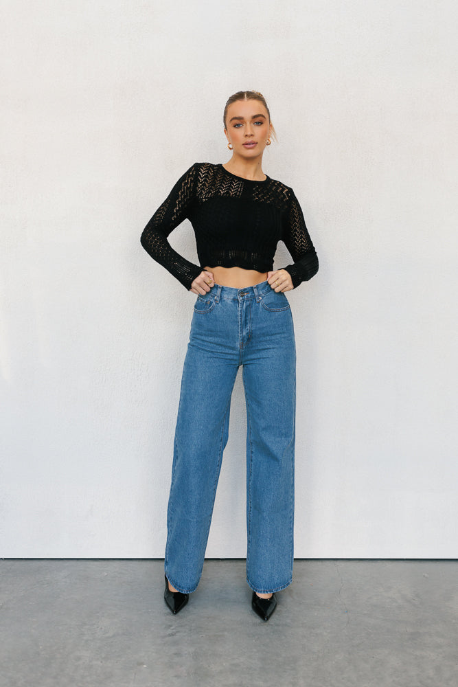 Rise Long Sleeve Top Black