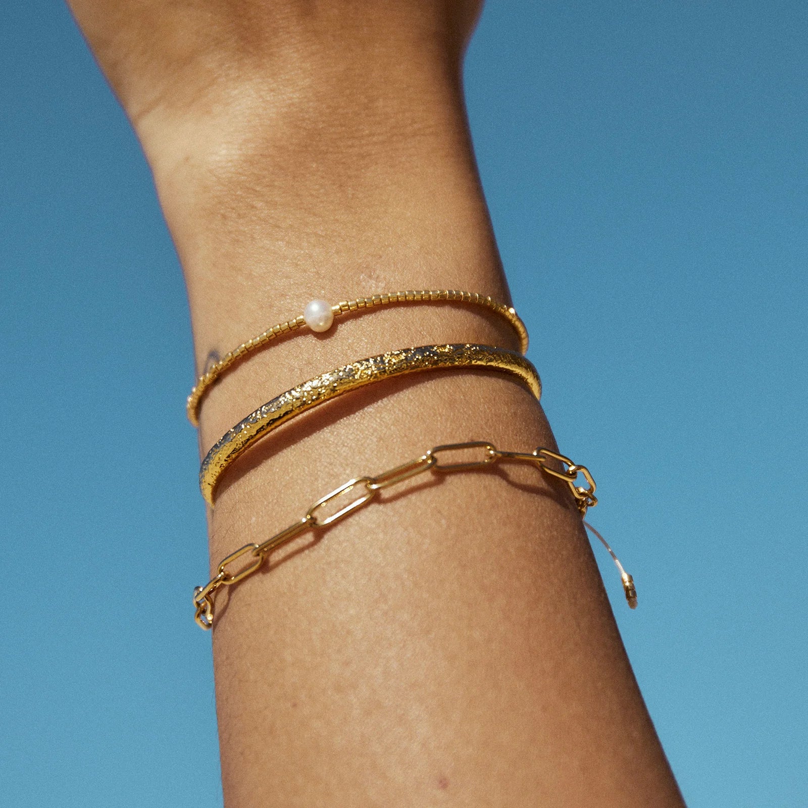 River Pearl Bracelet Gold