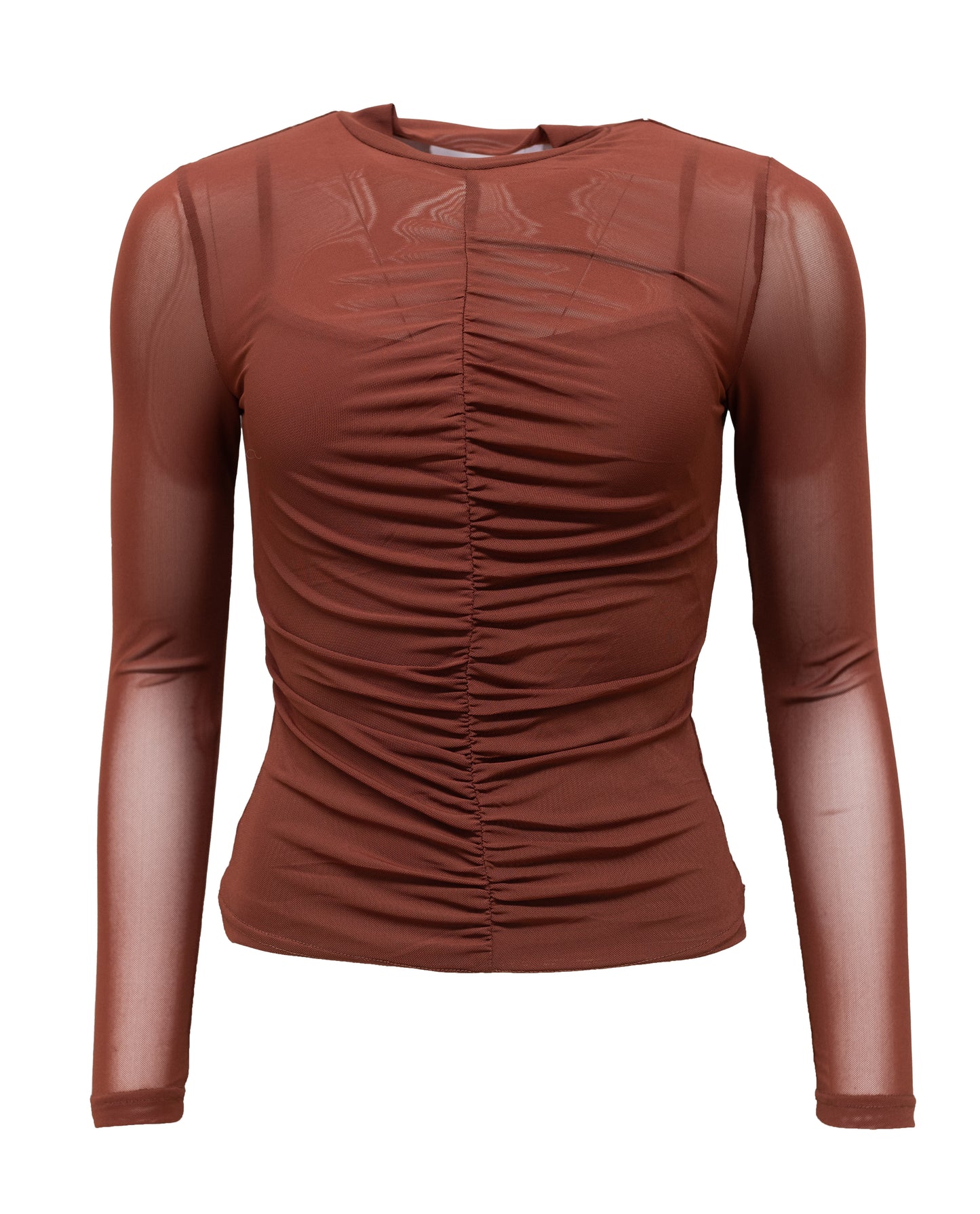 Finn Long-sleeve Top - Chocolate Brown Mesh