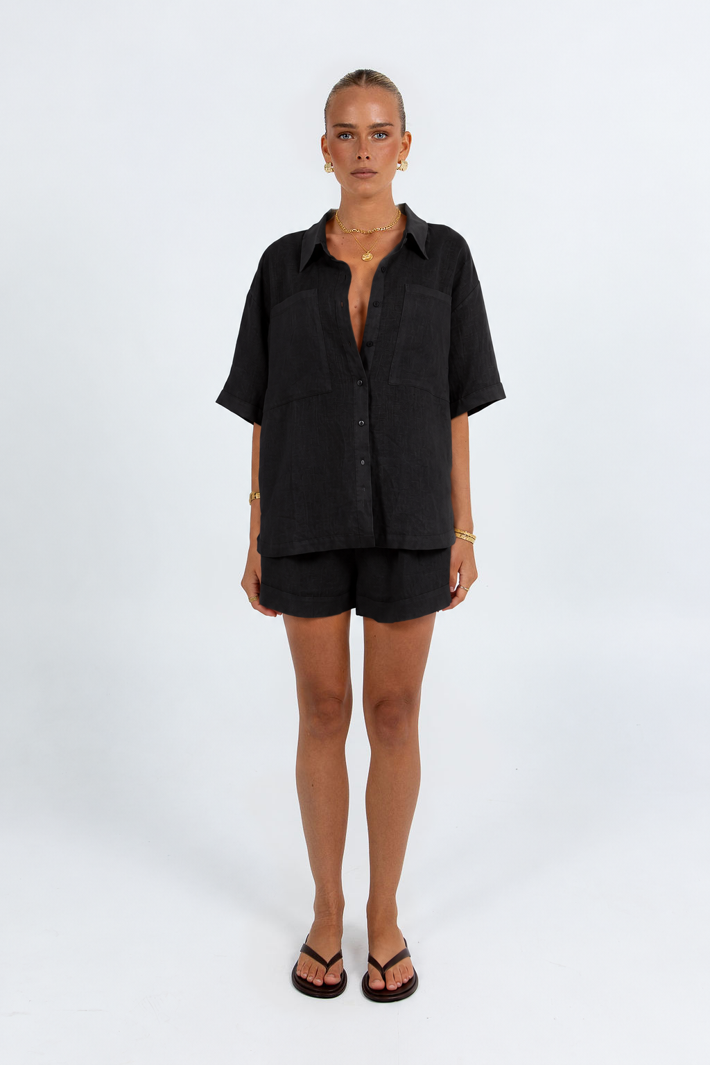 Santal Linen Shirt Black