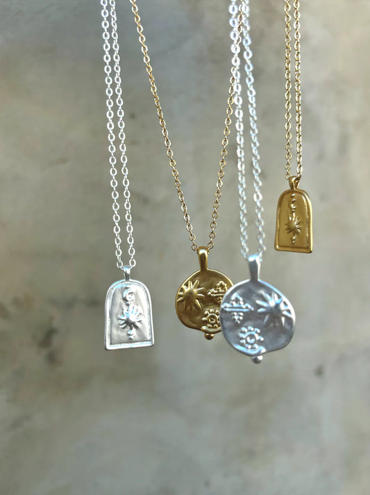 Ocean Coin Necklace - Silver