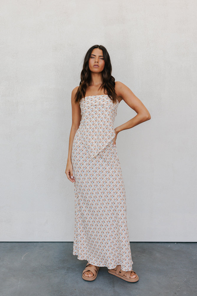 Tulsi Skirt Beige Check