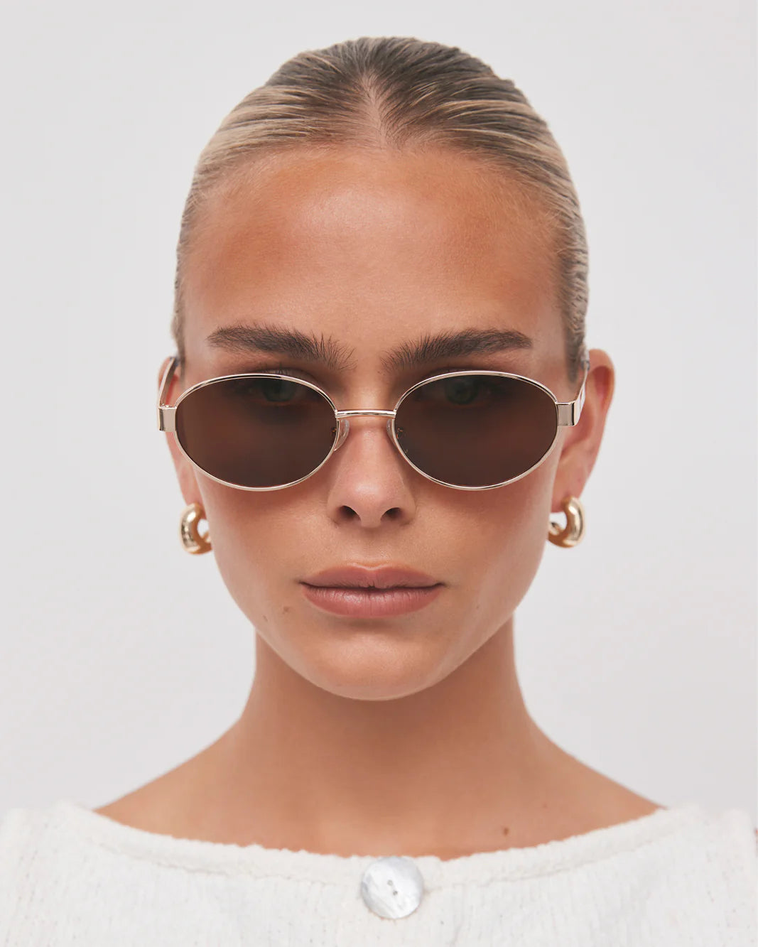 Evangelista Sunglasses Gold Brown