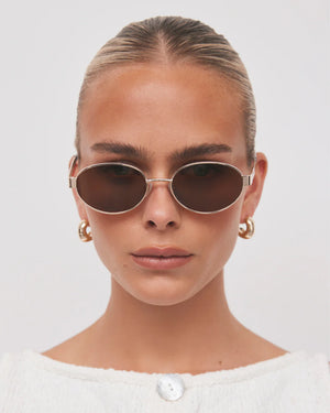 Evangelista Sunglasses Gold Brown
