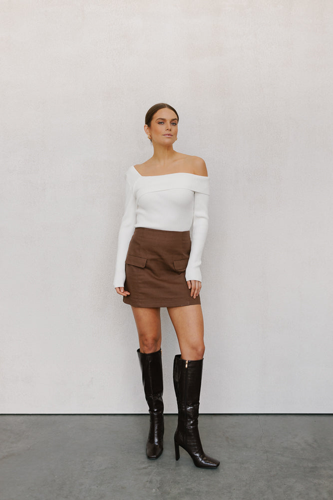 Tarah Knit Top White