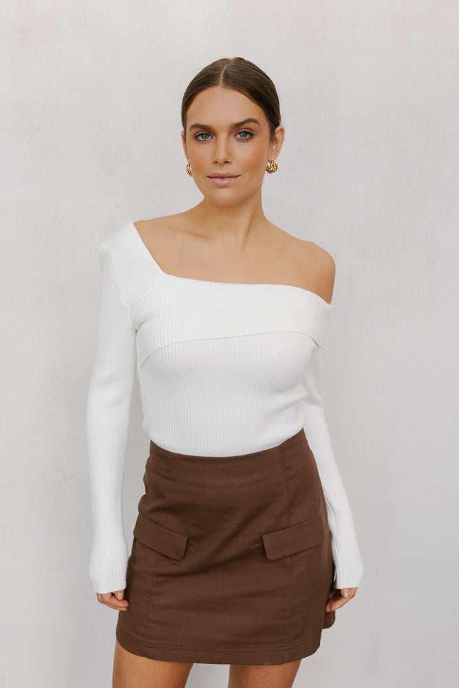 Tarah Knit Top White