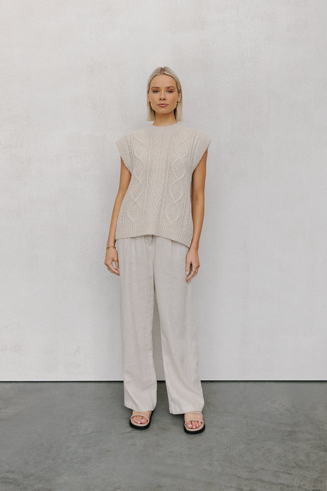 True Knit Vest - Beige