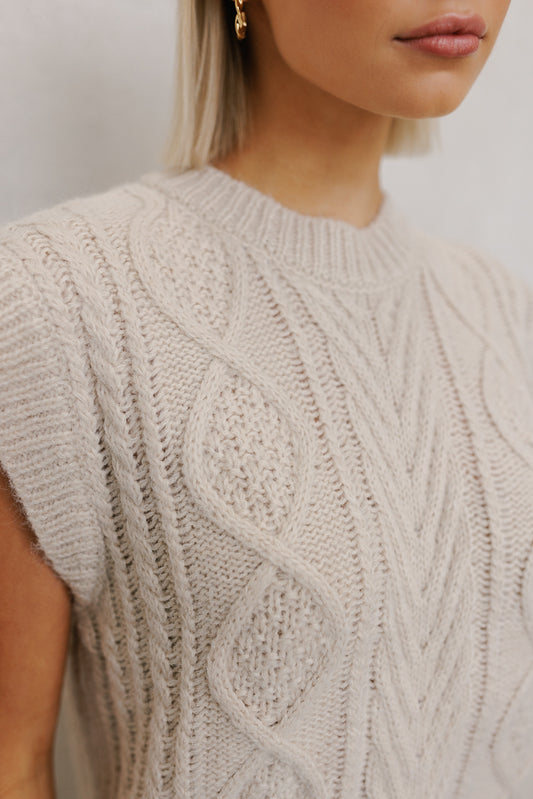True Knit Vest - Beige