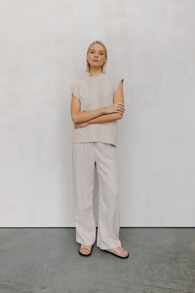 True Knit Vest - Beige
