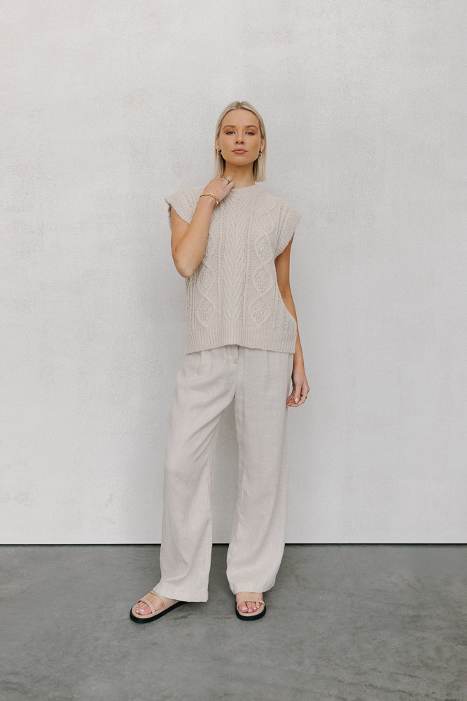 True Knit Vest - Beige