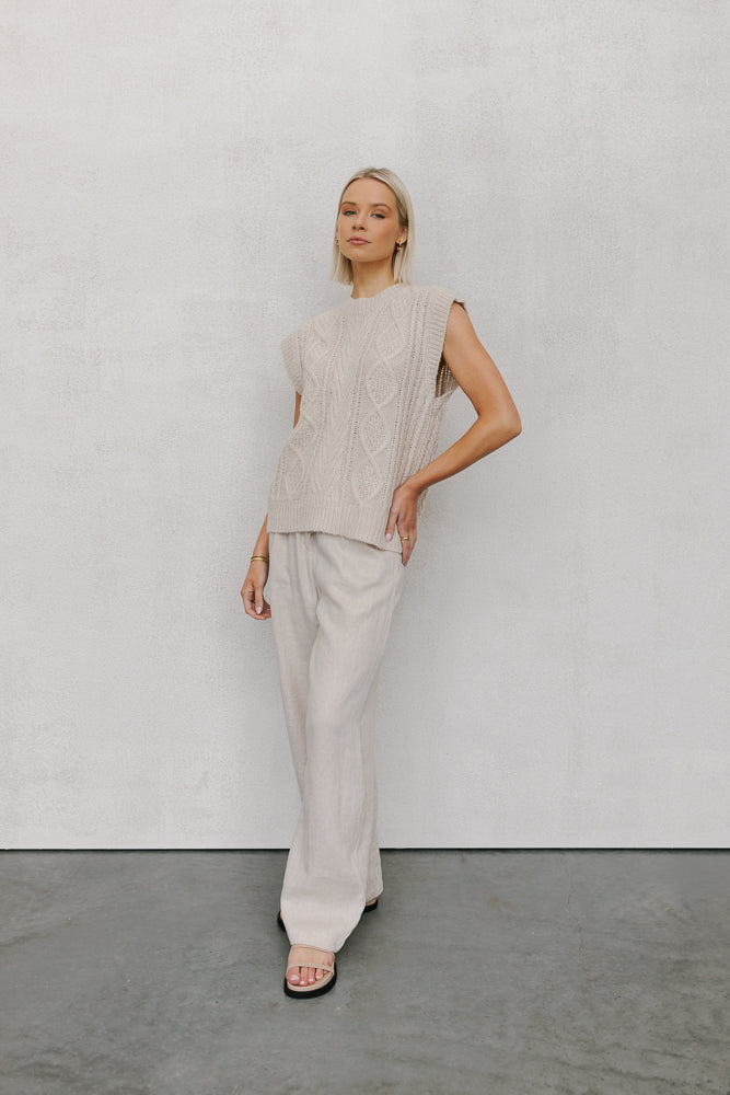 True Knit Vest - Beige