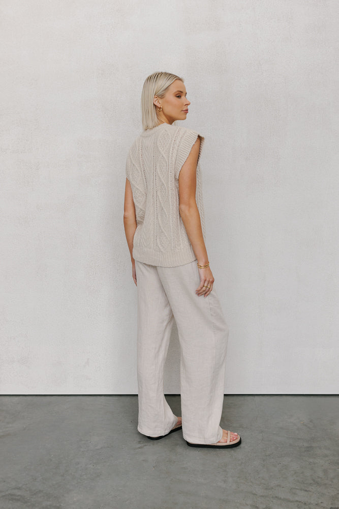 True Knit Vest - Beige