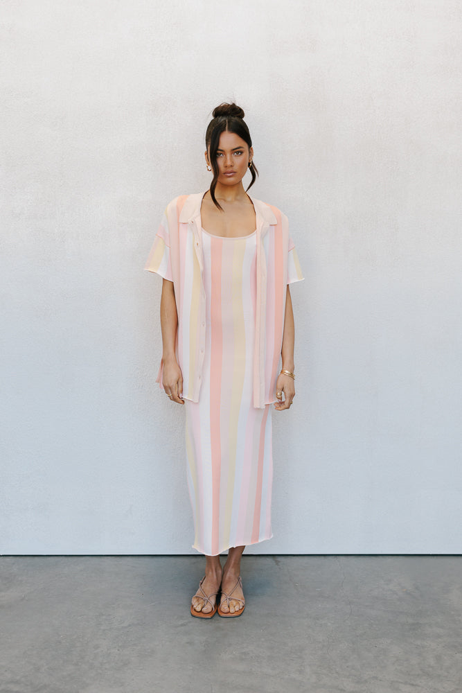 Turin Midi Dress - Sorbet Stripe Knit