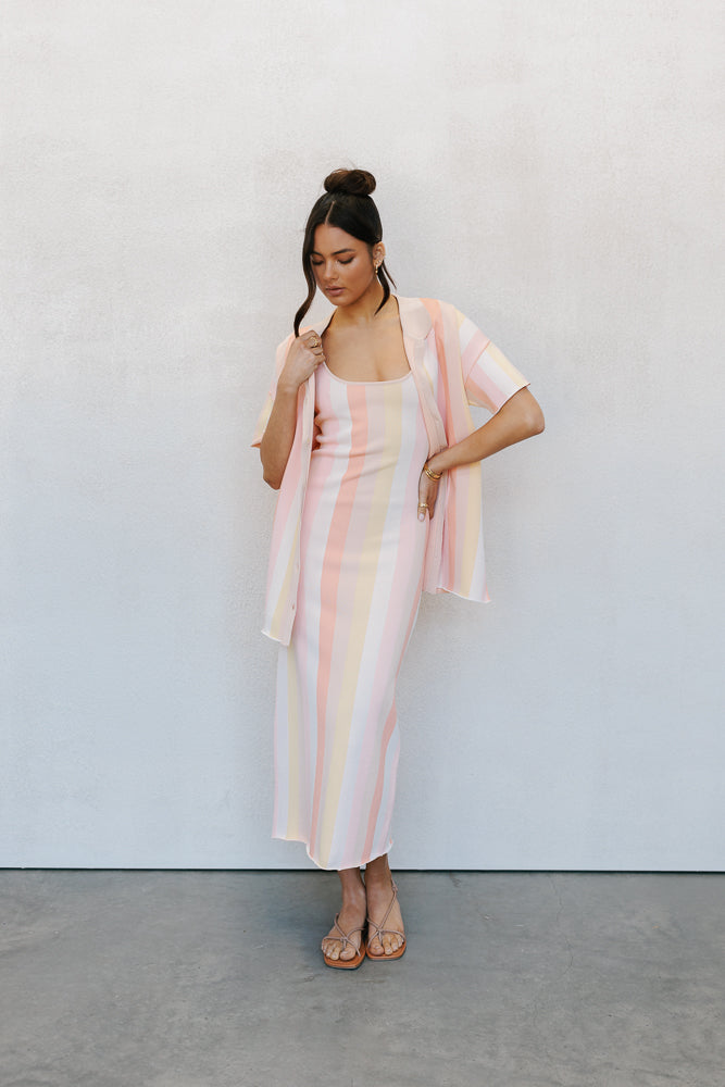 Turin Midi Dress Sorbet Stripe