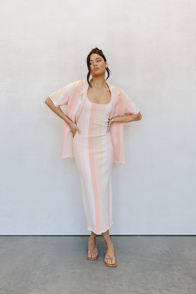 Turin Midi Dress - Sorbet Stripe Knit