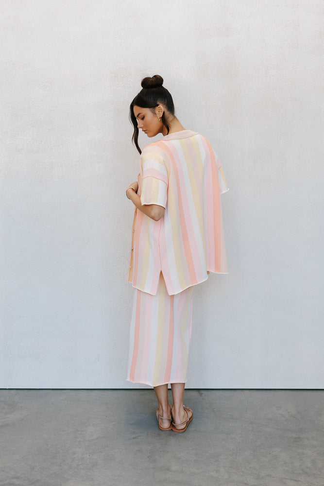 Turin Midi Dress - Sorbet Stripe Knit