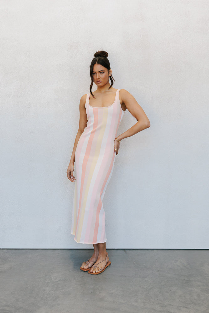 Turin Midi Dress - Sorbet Stripe Knit