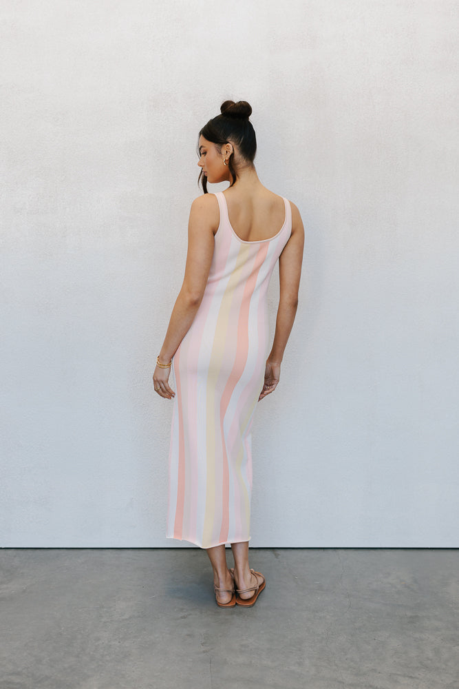 Turin Midi Dress - Sorbet Stripe Knit