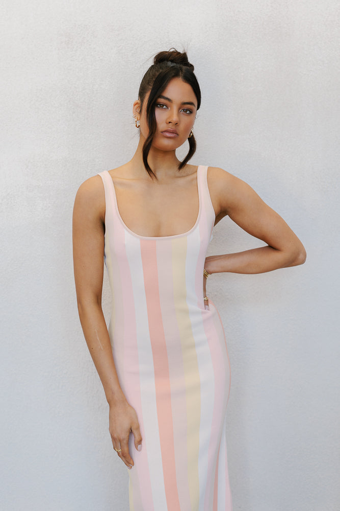 Turin Midi Dress - Sorbet Stripe Knit