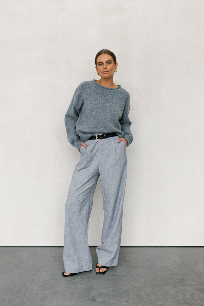 Villis Knit Jumper - Charcoal Grey Marle