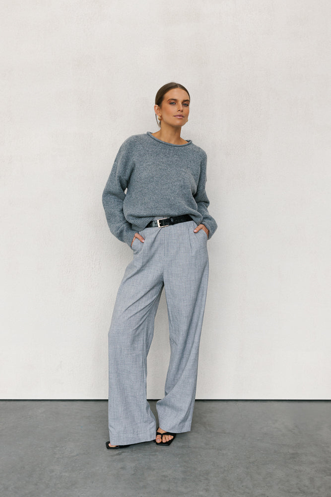 Villis Knit Jumper - Charcoal Grey Marle