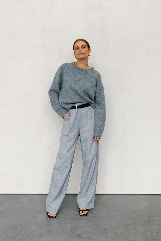 Villis Knit Jumper - Charcoal Grey Marle