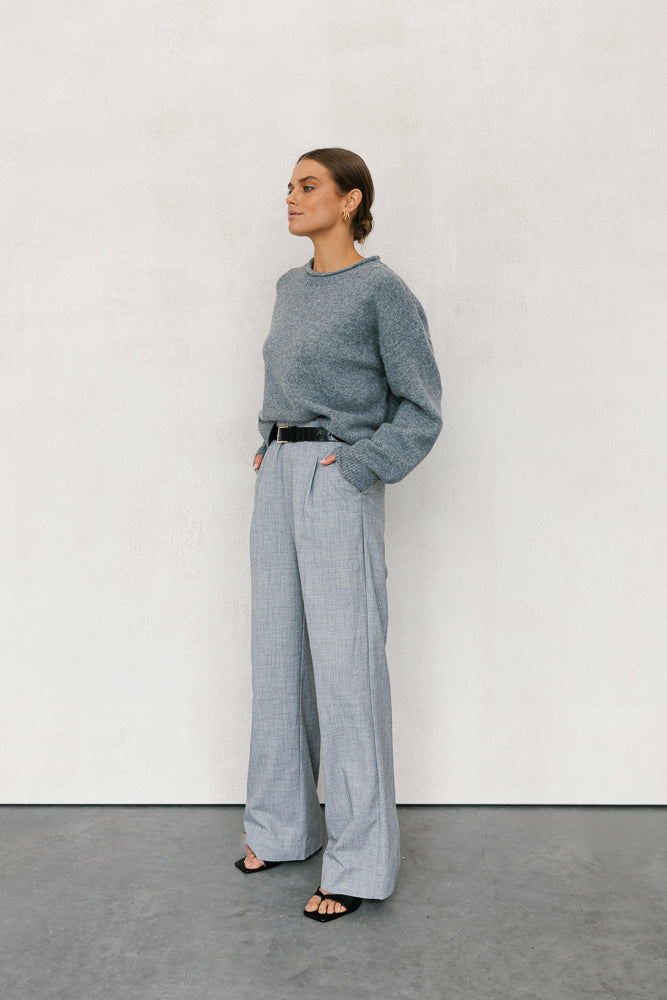 Villis Knit Jumper - Charcoal Grey Marle