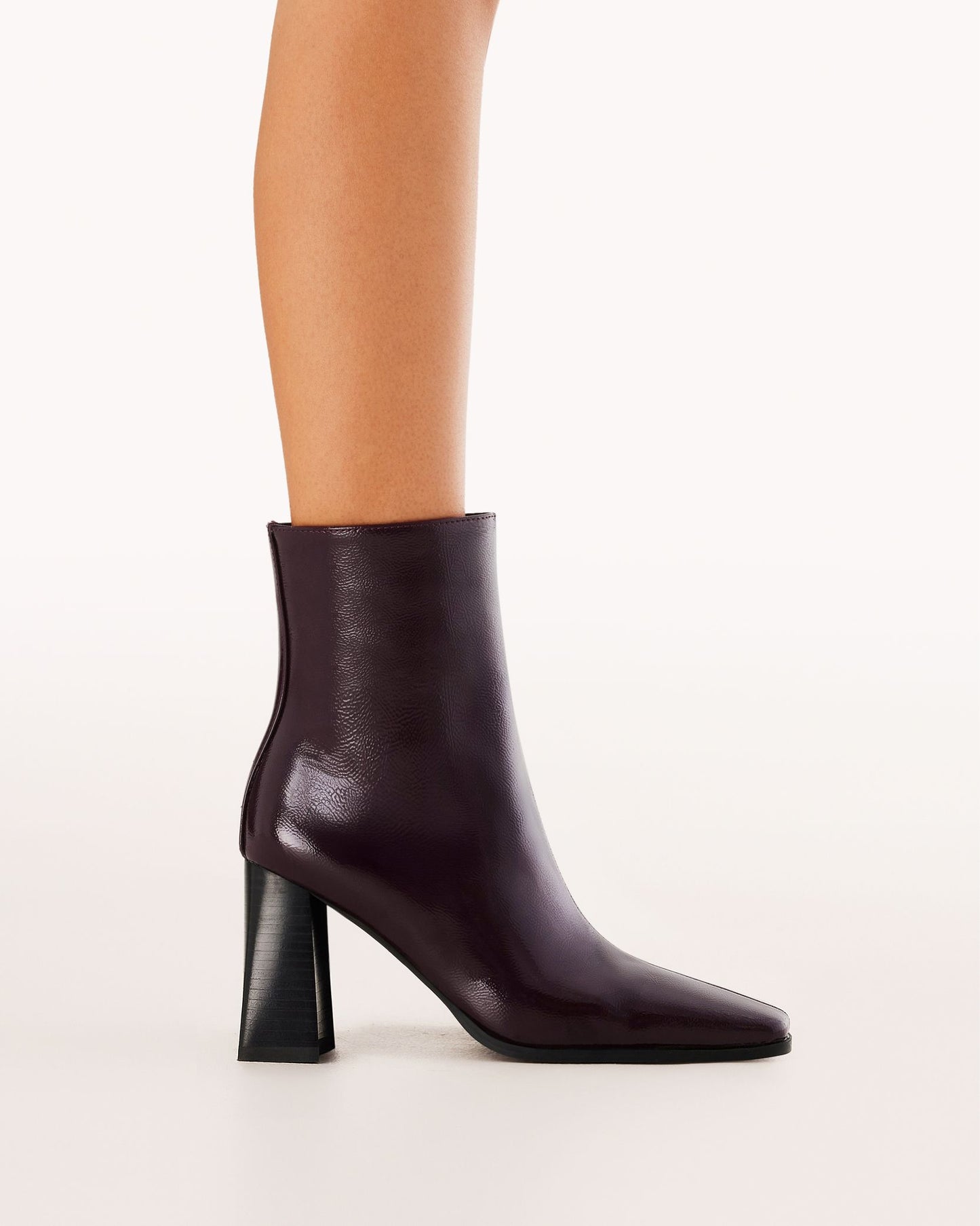 Wez Ankle Boots - Mulberry Crinkle Patent