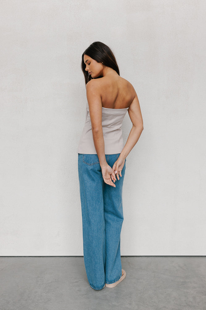 Willar Strapless Top Greige