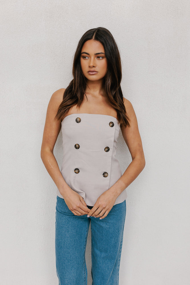 Willar Strapless Top Greige