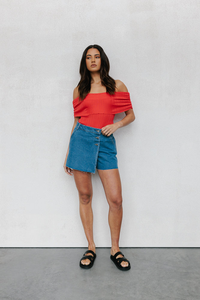 Everleigh Skort Blue Denim